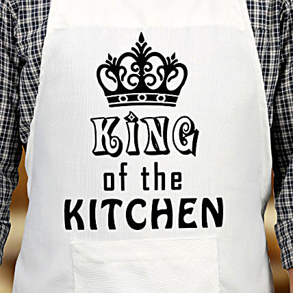 Printed text Apron “King of the kitchen” for Dad