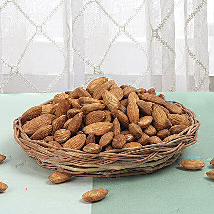 Basket full of almonds
