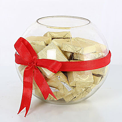 Handmade Chocolates wrapped with red ribbon chocolates choclates:Send Valentines Day Gift Hampers