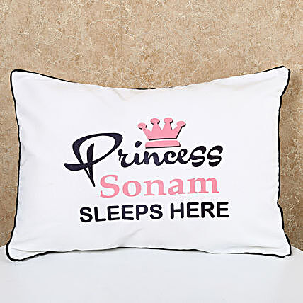 Princess,As She Is-White Color Personalized Pillow cover 22x17 inches:Gifts Delivery In Wagholi Pune