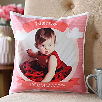 Customised cushion with photo:1st Birthday Gifts