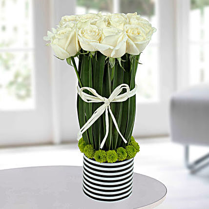 Unique White Roses Bouquet