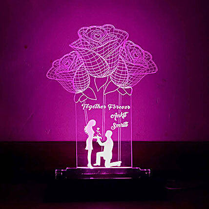 Valentine Personalised Rose Lamp  Online:Buy Valentine's Week gifts