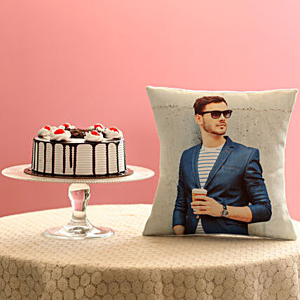 Online Combo of Cake with Personalised Cushion:Cakes N Personalised Gifts