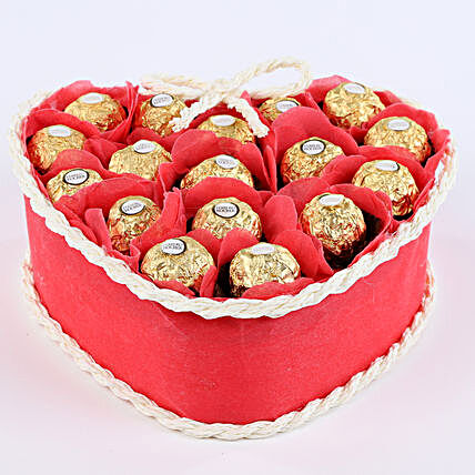 Gift set of ferrero rocher chocolates and artificial rose petals chocolates