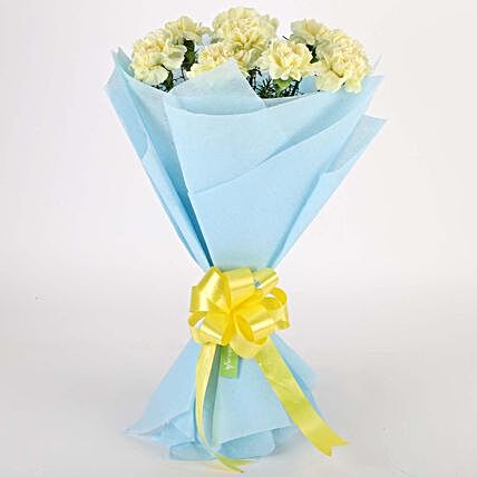 Sundripped Yellow Carnations Bouquet:Aunt & Uncle's Day Gifts