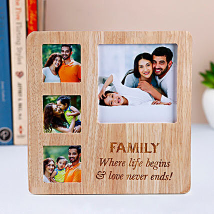 One Personalised Wooden frame with engrave message online:Send Photo Frames