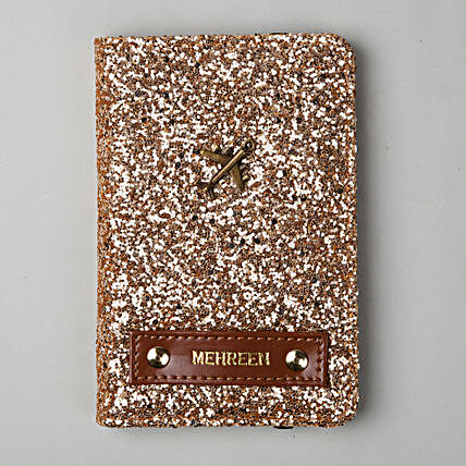 Personalised Rose Gold Glitter Passport Cover