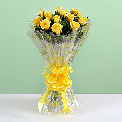 Bright Yellow Rose Bouquet:Yellow Flowers