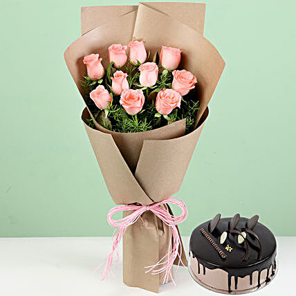 Flower and Cake Combo for Girlfriend