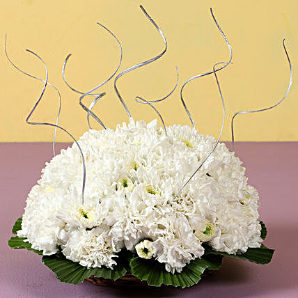 White Roses Arrangement Online:Flowers for Condolence