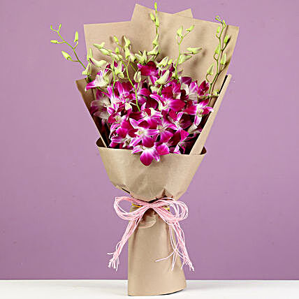 online orchids bunch bouquet:Purple Flowers