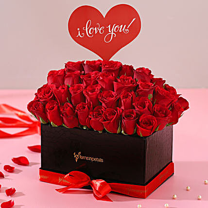 Red Roses Box Online For Her:Send Flowers For Valentines Day