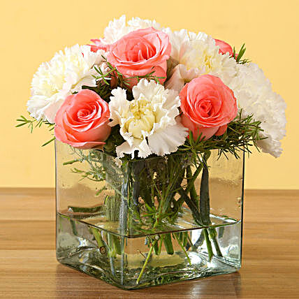 Online Pink Roses and Carnations