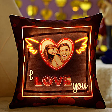 I Love You Bright LED Personalised Cushion