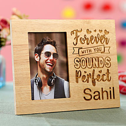 wooden photo frame with engrave messages for her