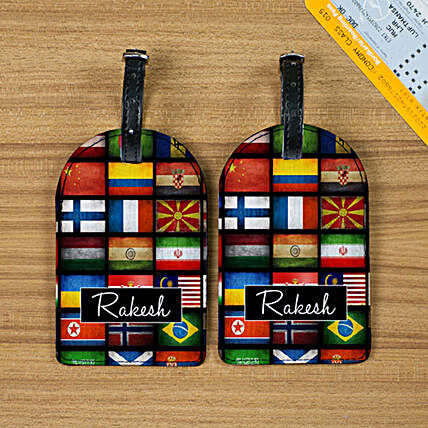 Flag Print Personalised Luggage Tags:Personalised Stationery