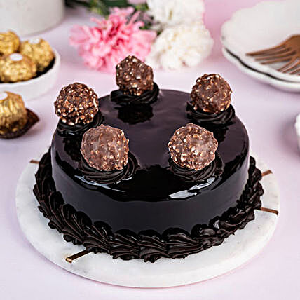 special Ferrero rochre truffle cake online:Send Gifts to Rampur
