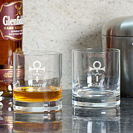 Better Together Printed Whiskey Glasses