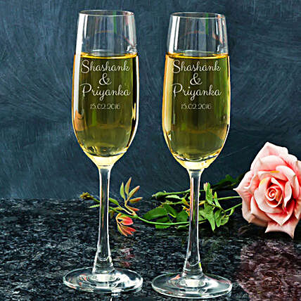 Lovely Couple Champagne Mug Online:Buy Personalized Wine Glasses