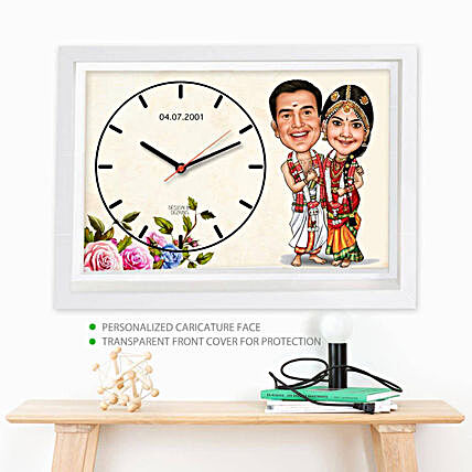 Wall Clock Caricature For Newly Wed