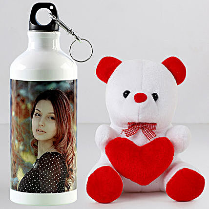 Personalised Bottle n Teddy Combo:Personalised Gifts N Teddy Bears