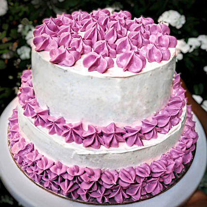 OnlineChocolaty 2 Tier Purple Cake:2 Tier Cake