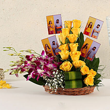 Online Customised Yellow Roses Arrangement