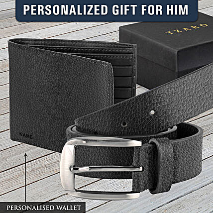 wallet n belt personalised combo online:Personalised Gifts Combos