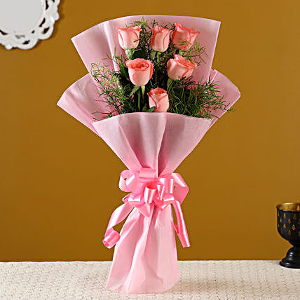 Order Pink Roses Bunch:Pink Flowers