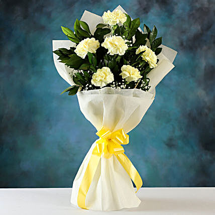 Order Online Yellow Carnations Bunch