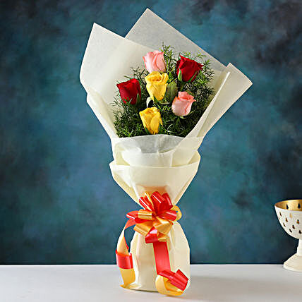 Send Mixed Love Roses Bunch:Mixed Colour Flowers