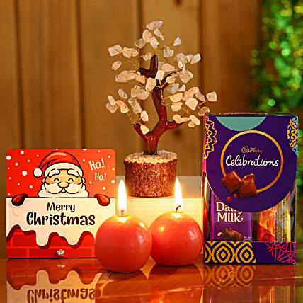 Merry Xmas Celebrations With Rose Quartz Wish Tree:Buy Candles