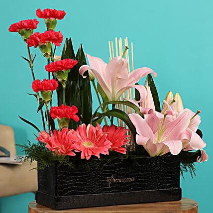 Online Pink Gerberas And Mixed Flowers Arrangement