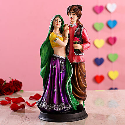 Lovely Rajasthani Couple Standing Figurine