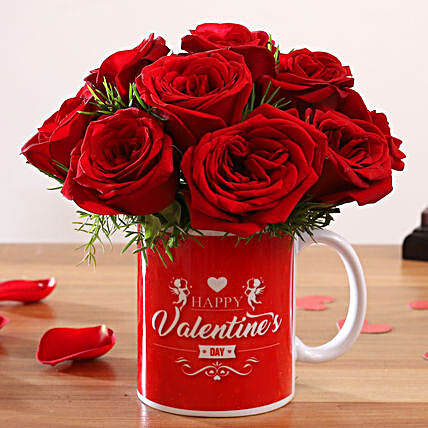 Red Roses In Red V-Day Mug