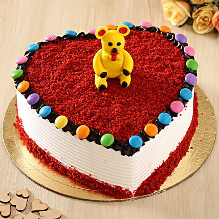 Sensual Red Velvet Teddy Fondant Cake