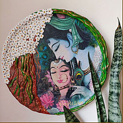 Beautiful Radha Krishna pure love  wall plate:Send Janmashtami Gifts