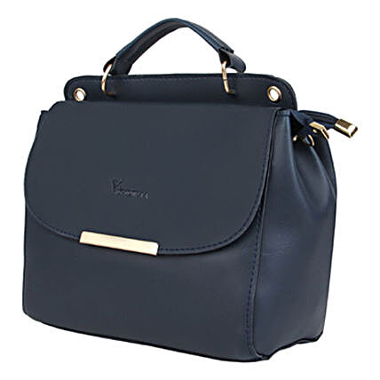 Vivinkaa Leatherette Flap Compartment Sling Navy