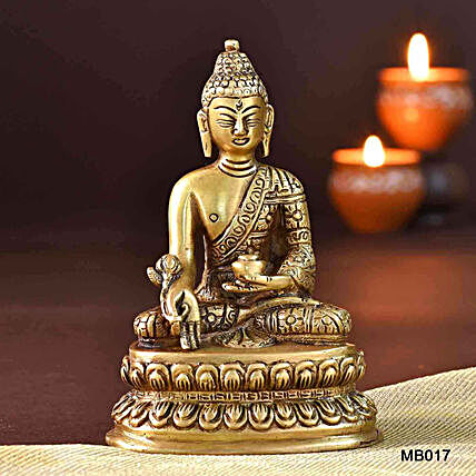 Peaceful Buddha Brass Idol:Buddha Gifts