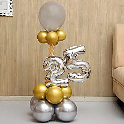 Beautifully Arranged Numeric Balloon Bouquet:Experiential Birthday Gifts