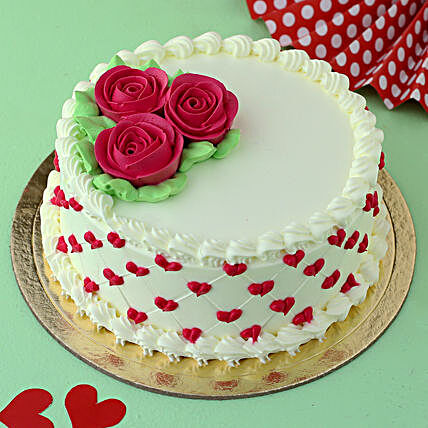 Roses & Hearts Chocolate Cake