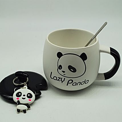 Cute Panda Coffee Mug With Ceramic Lid And Spoon:Funny Gifts