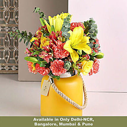 Online Carnations & Asiatic Lilies Arrangement