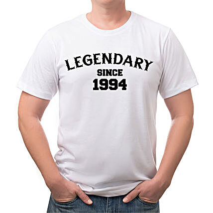 Personalised Mens Legendary Cotton T shirt:Send Personalised Tee Shirts