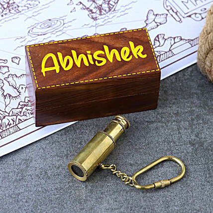 Telescope Keychain With Personalised Box:Personalised Antique gifts