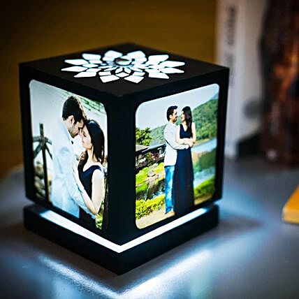 Personalised Floral Top Rotating Photo Lamp:Premium Personalised Gifts