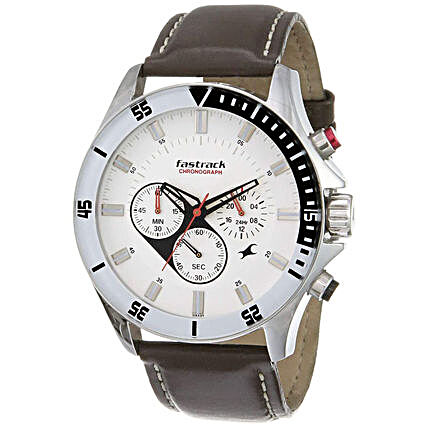 Fastrack Big Time Analog White Dial Mens Watch:Buy Watches