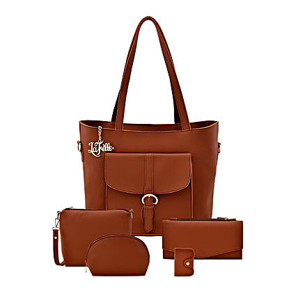 LaFille Sweet Tan Set of 5 Handbag