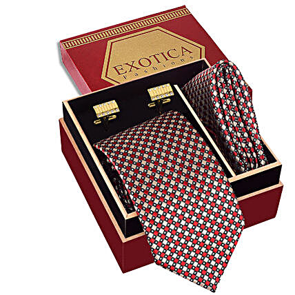 Happy Fathers Day Tie Golden Cufflinks Combo